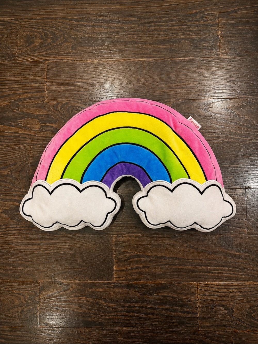 IScream Rainbow Plush Pillow with Clouds - Multicolor